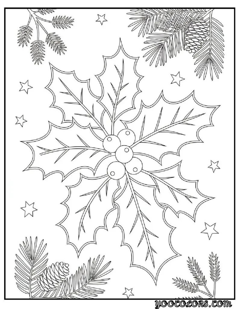 Merry Christmas Coloring Pages for Kids and Adults: 18 Fun Designs to Download 7 merry christmas cloring pages Merry Christmas Text with Holly pdf
