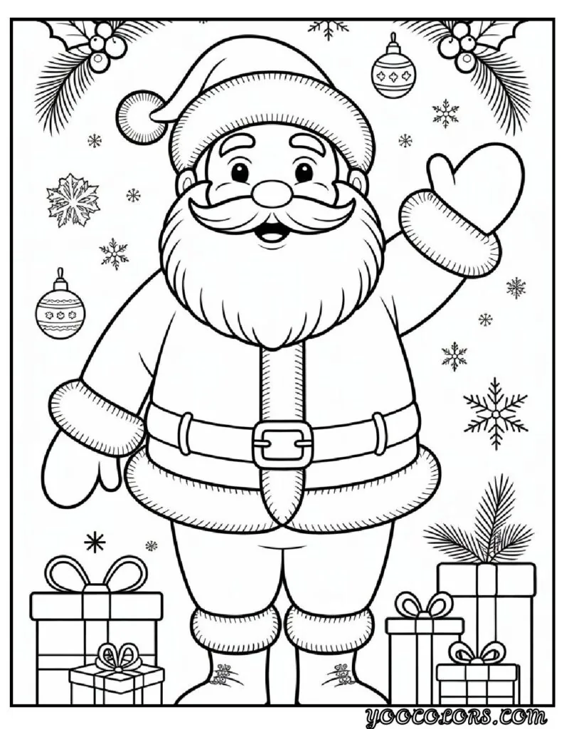 Merry Christmas Coloring Pages for Kids and Adults: 18 Fun Designs to Download 4 merry christmas cloring pages Santa Claus Coloring Page pdf
