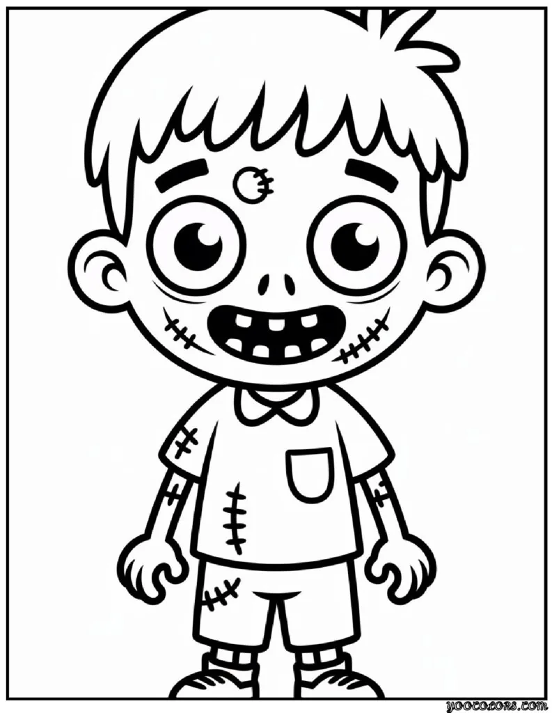 Zombie Coloring Pages: Scary, Cute, and Creative Free Printables 7 zombie coloring pages Creepy zombie with rotting face.png 1 pdf