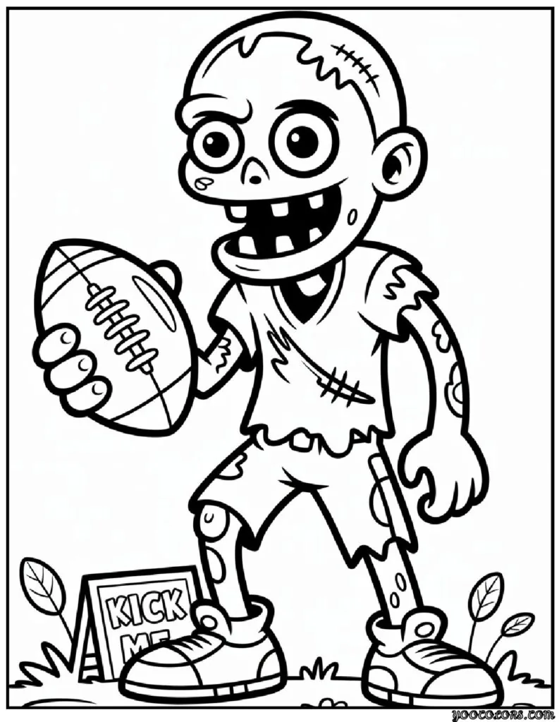 Zombie Coloring Pages: Scary, Cute, and Creative Free Printables 13 zombie coloring pages Football Zombie from Plants vs Zombies.png pdf
