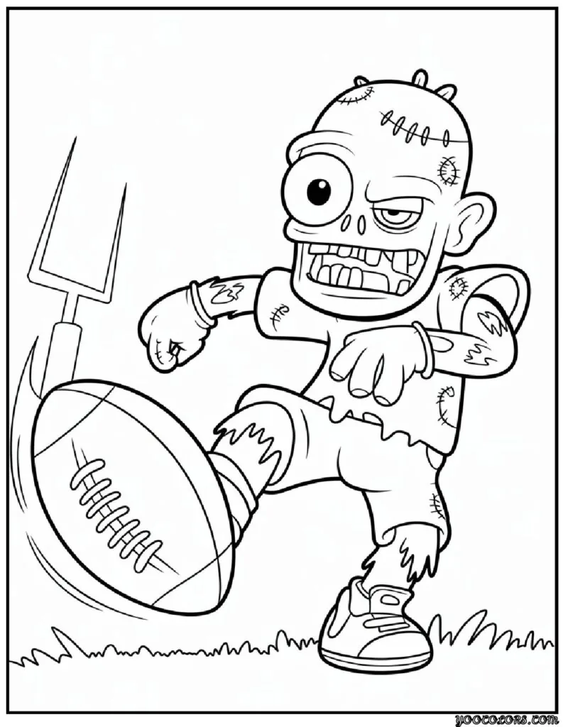 Zombie Coloring Pages: Scary, Cute, and Creative Free Printables 14 zombie coloring pages football zombie plants vs zombies pdf