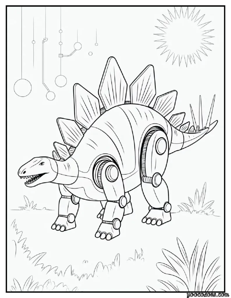 Dinosaur Robot Coloring Pages – Free & Printable Fun 9 Dinosaur Robot Coloring Pages Stegosaurus Gearback Mecha.webp pdf