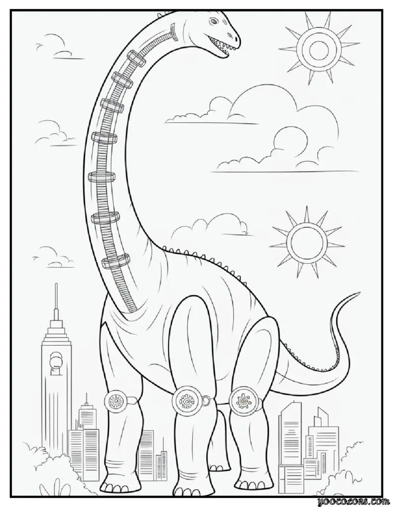 Dinosaur Robot Coloring Pages – Free & Printable Fun 4 Dinosaur Robot Coloring Pages brachiosaurus steel giant.webp pdf