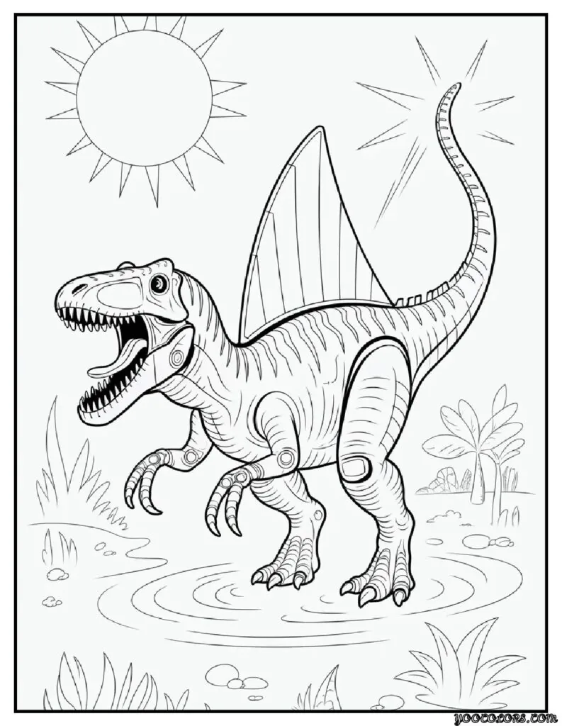 Dinosaur Robot Coloring Pages – Free & Printable Fun 10 Dinosaur Robot Coloring Pages spinosaurus cyber hunter 2.webp pdf