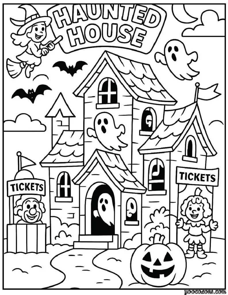 Halloween Coloring Pages Haunted House – Free Printables & Spooky Fun 5 Halloween Coloring Pages Haunted House Haunted Fairground.webp pdf