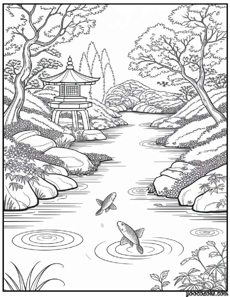 Autumn Fall Coloring Pages – Cozy, Printable & Fun for All Ages 3 Japanese Garden in Fall.webp autumn fall coloring pages pdf
