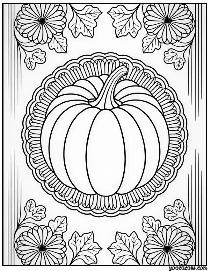 Thanksgiving Coloring Pages Printable – Free, Fun, and Festive Ideas for Kids & Adults 7 Pumpkin Segment Rosette.webp pdf