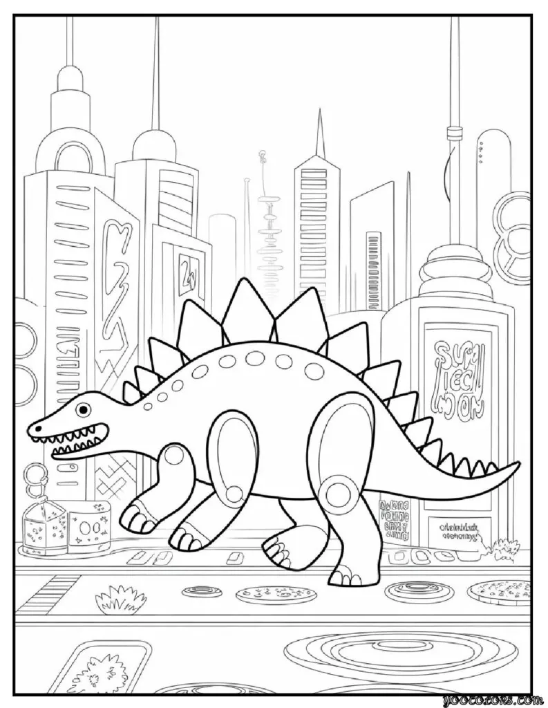 Stegosaurus Coloring Page: Fun, Creative, and Educational Dinosaur Printables 15 Stegosaurus coloring pages Cyberpunk Stegosaurus City Cyberpunk Stegosaurus City 1 pdf