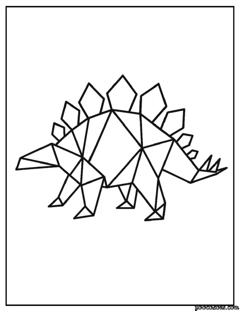 Stegosaurus Coloring Page: Fun, Creative, and Educational Dinosaur Printables 7 Stegosaurus coloring pages Geometric origami style pdf