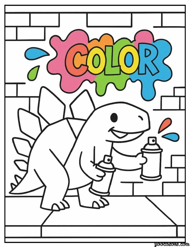 Stegosaurus Coloring Page: Fun, Creative, and Educational Dinosaur Printables 5 Stegosaurus coloring pages Stegosaurus Graffiti Artist pdf