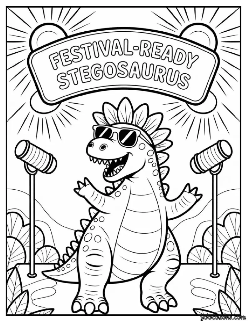 Stegosaurus Coloring Page: Fun, Creative, and Educational Dinosaur Printables 6 Stegosaurus coloring pages Stegosaurus Music Festival pdf