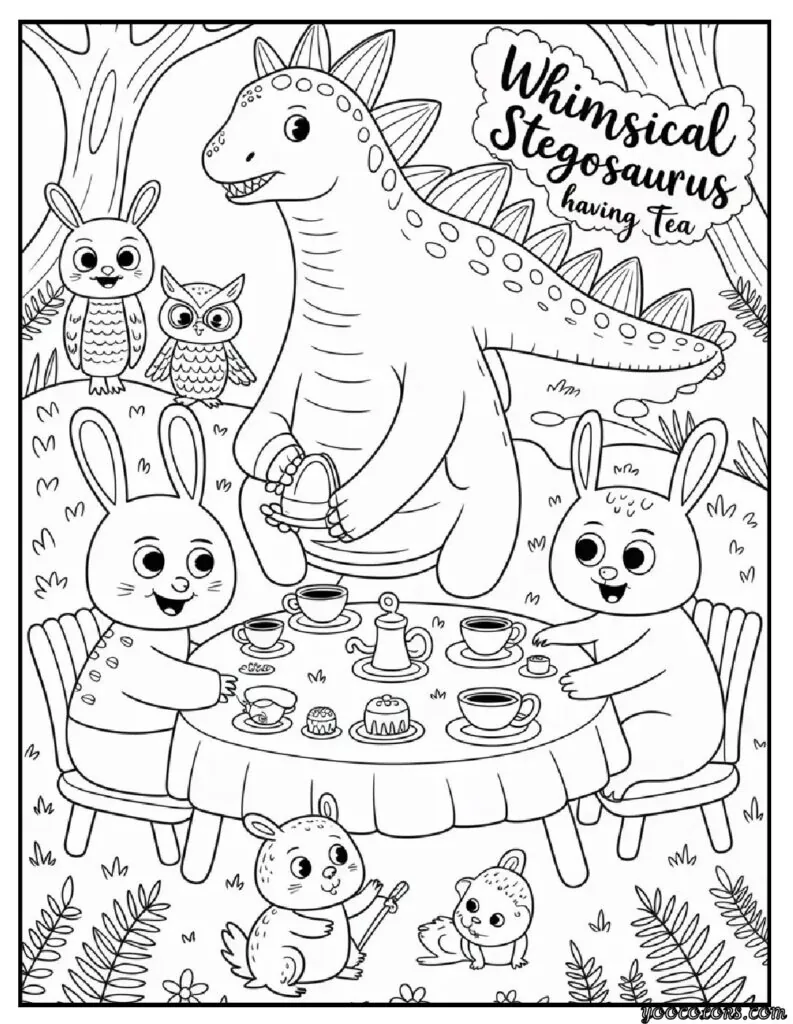 Stegosaurus Coloring Page: Fun, Creative, and Educational Dinosaur Printables 10 Stegosaurus coloring pages Stegosaurus Tea Party pdf