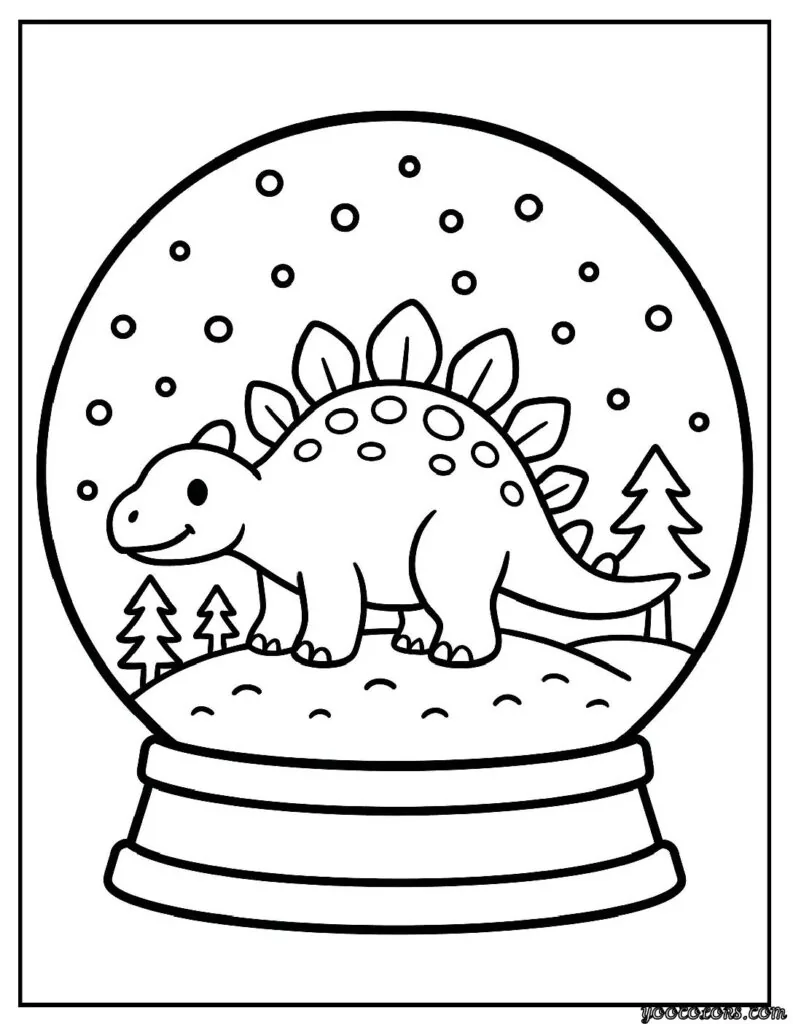 Stegosaurus Coloring Page: Fun, Creative, and Educational Dinosaur Printables 4 Stegosaurus coloring pages Stegosaurus in a Snow Globe.webp pdf