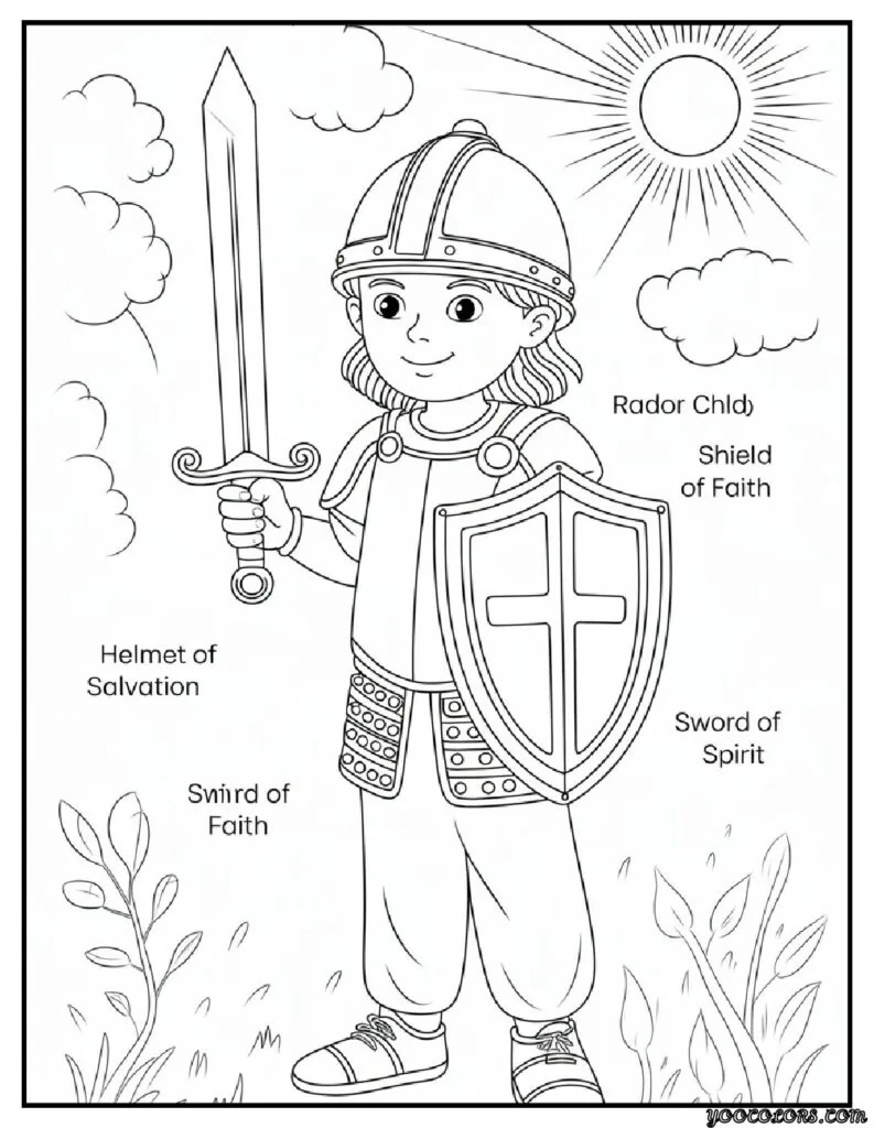 Sunday School Free Printable Bible Coloring Pages PDF 11 Sunday School Free Printable Bible Coloring Pages PDF Armor of God Kids Edition.png 1 pdf