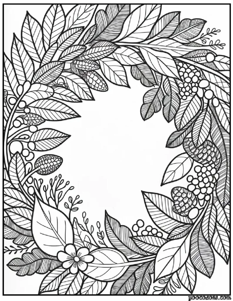 Adult Coloring Pages Fall: Relax, Create, and Celebrate Autumn 7 adult coloring pages fall Cozy Autumn Wreath Zentangle 2.webp pdf