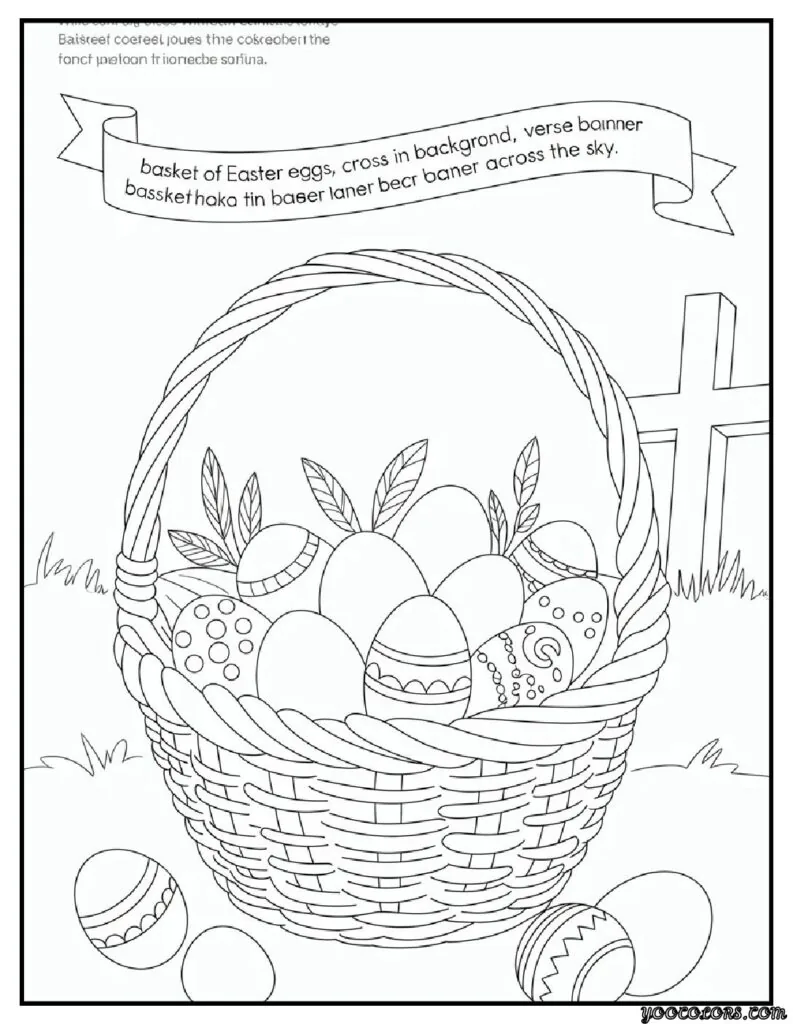 Free Printable Bible Coloring Pages PDF for Kids & Adults 7 bible coloring pages basket of easter eggs.webp pdf