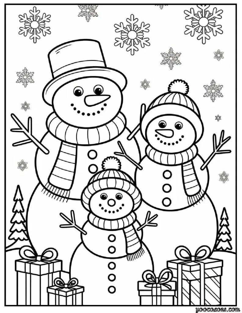 Christmas Coloring Pages Printable – Free Festive Fun for All Ages 29 christmas coloring pages printable Snowman Family.webp pdf