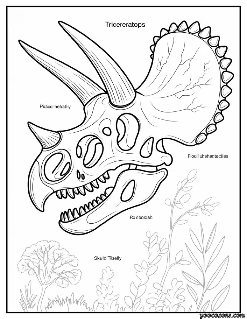 Dinosaur Skeleton Coloring Pages – Fun Fossil Printables for Kids 10 dinosaur skeleton coloring pages Triceratops Skull Study.webp 1 pdf