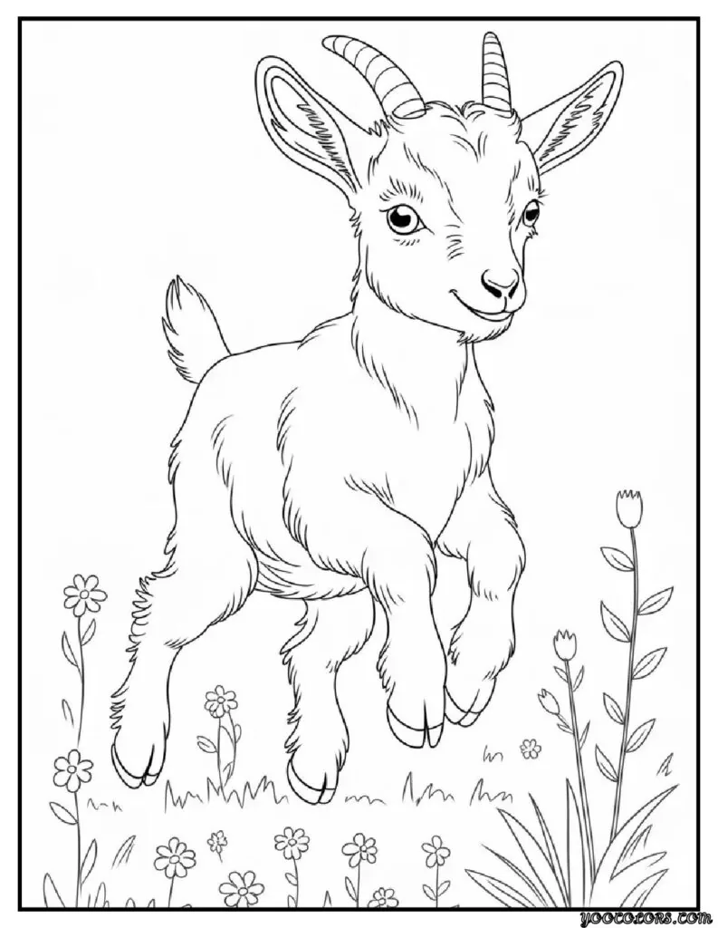 Goat Coloring Pages: Fun, Relaxing & Educational 9 goat coloring pages baby goat jumping goat kid hopping.webp 1 pdf