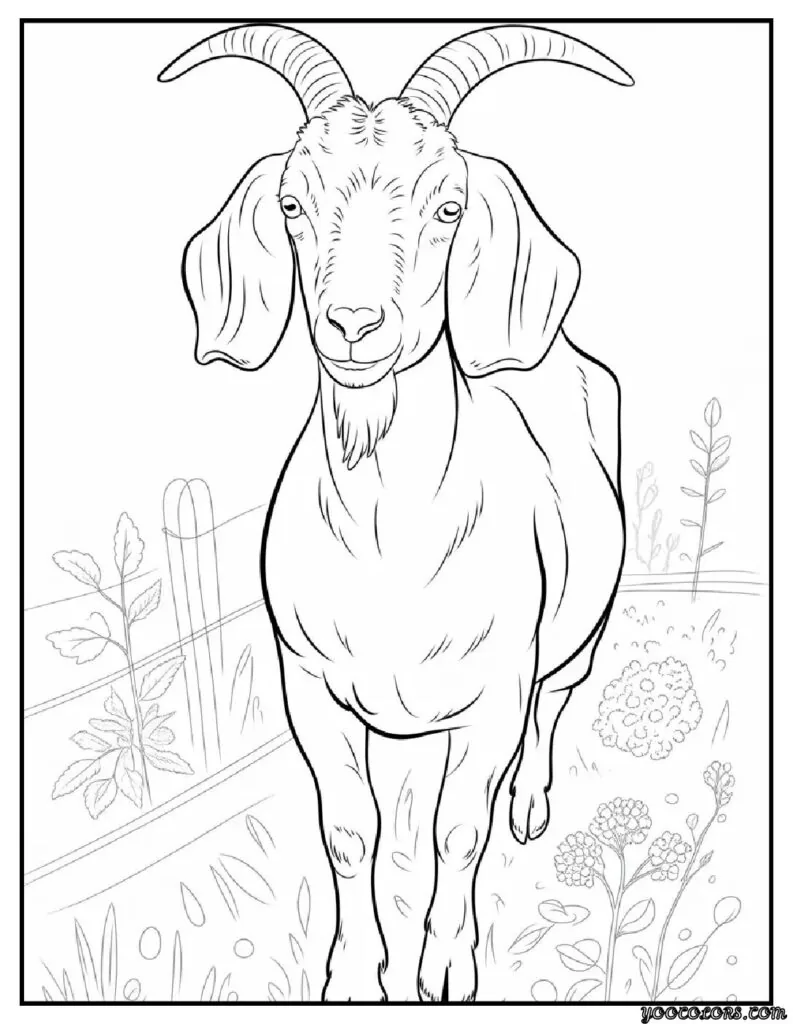 Goat Coloring Pages: Fun, Relaxing & Educational 7 goat coloring pages boer goat portrait strong boer goat.webp pdf
