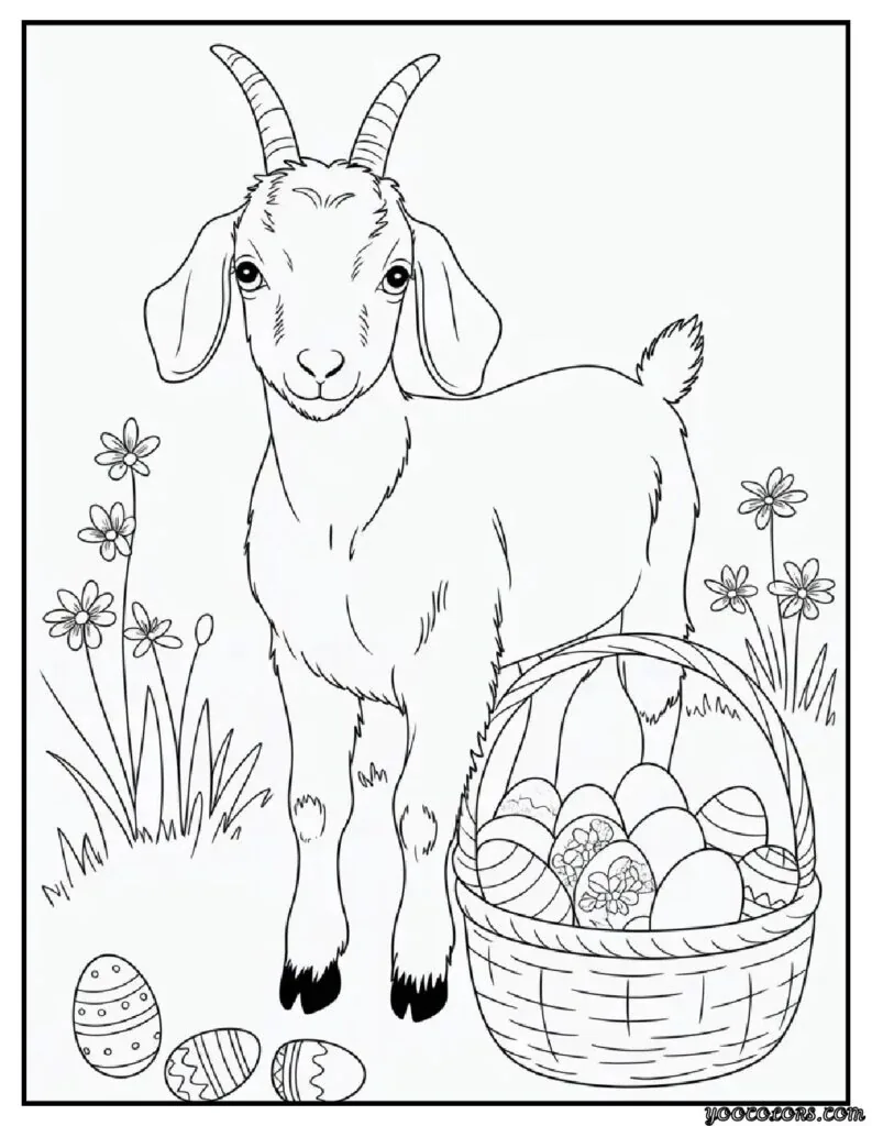 Goat Coloring Pages: Fun, Relaxing & Educational 13 goat coloring pages easter baby goat cute goat with floppy.webp pdf