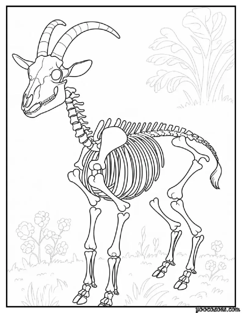 Goat Coloring Pages: Fun, Relaxing & Educational 8 goat coloring pages goat skeleton study educational goat.webp pdf