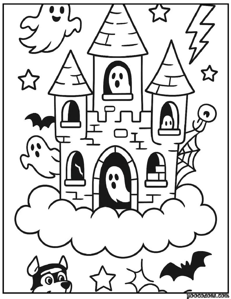 Halloween Coloring Pages Haunted House – Free Printables & Spooky Fun 3 halloween coloring pages haunted house Haunted Castle on a Cloud.webp 1 pdf