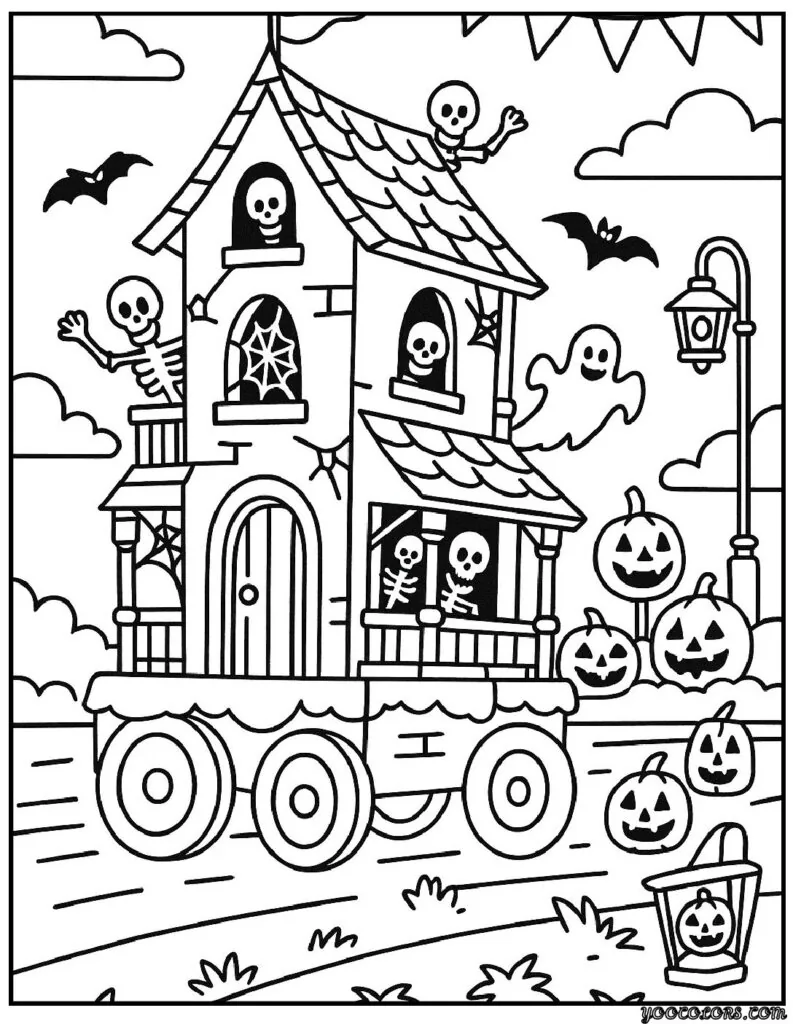 Halloween Coloring Pages Haunted House – Free Printables & Spooky Fun 6 halloween coloring pages haunted house Haunted House Parade Float.webp pdf