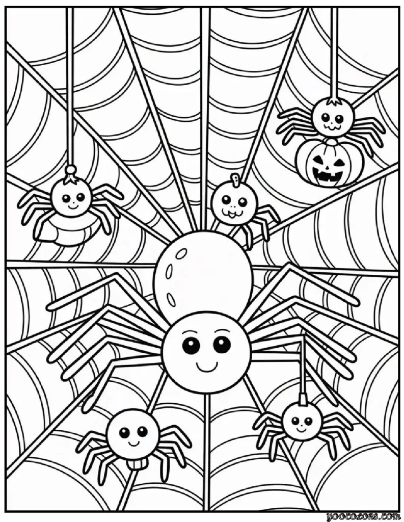 Halloween Coloring Pages Spider: Spooky-Cute Fun for Every Age 4 halloween coloring pages spider Baby Spider Family.webp pdf