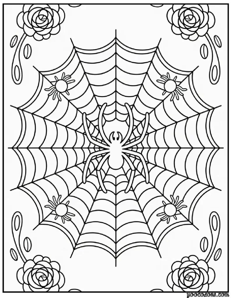 Halloween Coloring Pages Spider: Spooky-Cute Fun for Every Age 8 halloween coloring pages spider Gothic Spider Web Mandala.webp pdf