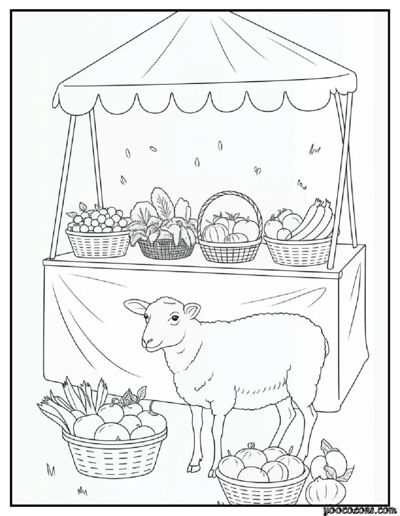 Sheep Coloring Pages: Free, Printable, and Fun for All Ages 7 sheep coloring pages farmers market sheep sheep standing.webp pdf