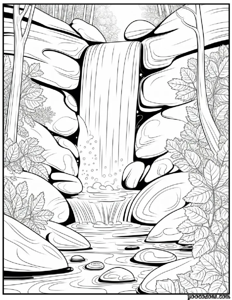 Autumn Fall Coloring Pages – Cozy, Printable & Fun for All Ages 7 waterfall in fall.webp autumn fall coloring pages pdf