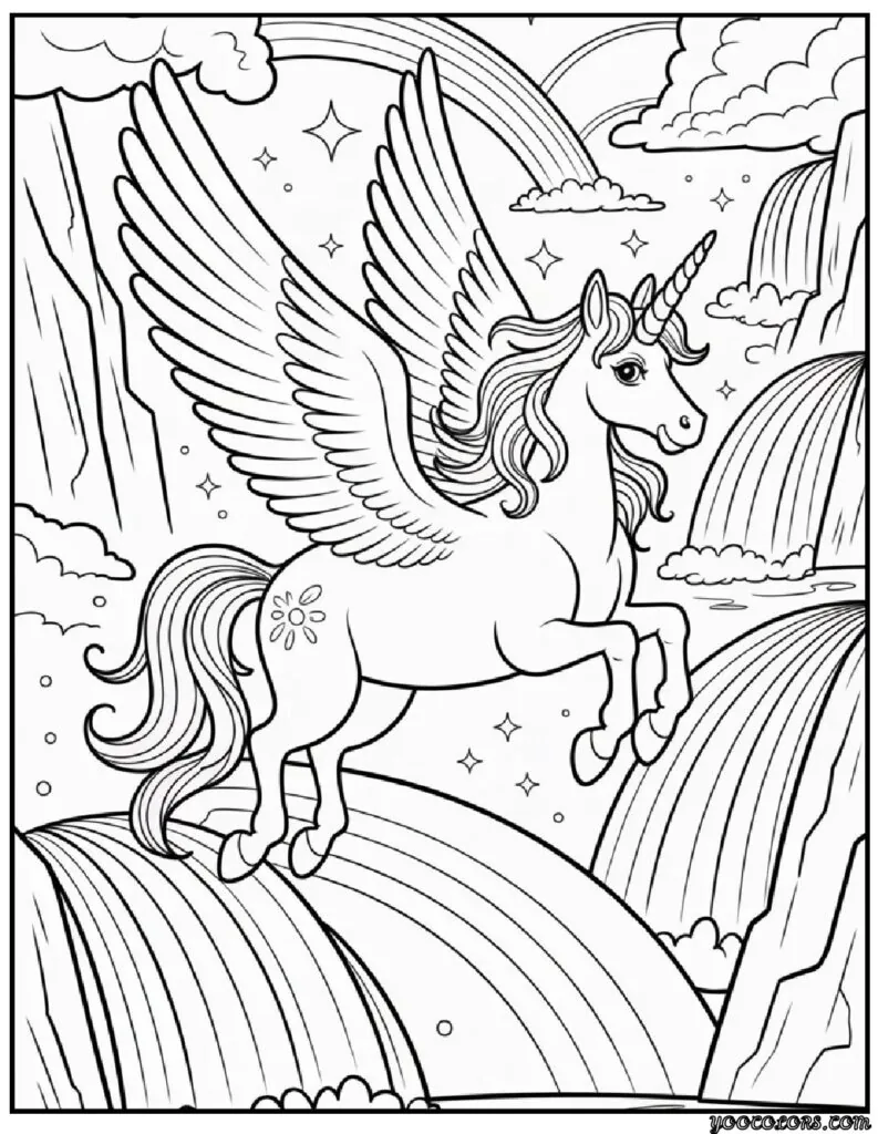 Winged Unicorn Coloring Pages: Magical Printables for Creative Kids and Calm Parents 11 Winged Unicorn Coloring Pages pdf