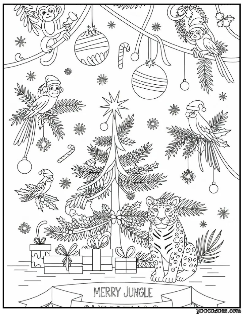 Animal Coloring Pages Christmas: Cute Winter Friends for Kids to Color 9 animal coloring pages christmas 2 pdf