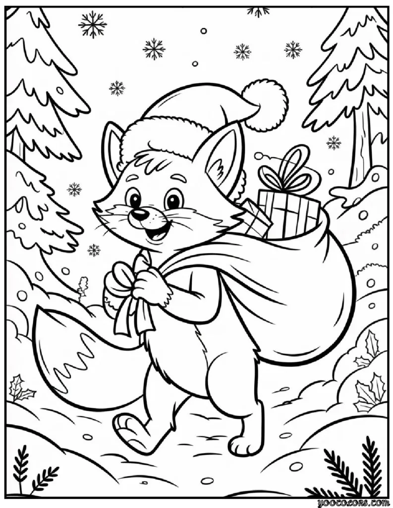 Animal Coloring Pages Christmas: Cute Winter Friends for Kids to Color 6 animal coloring pages christmas 7 pdf