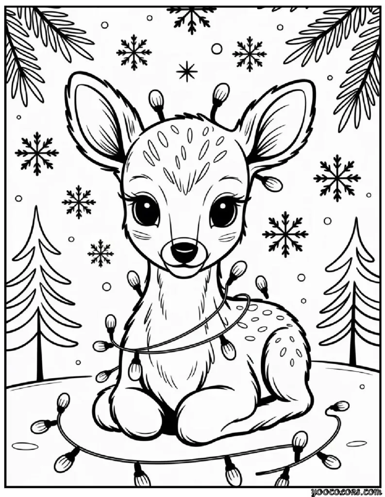 Animal Coloring Pages Christmas: Cute Winter Friends for Kids to Color 3 animal coloring pages christmas 8 pdf