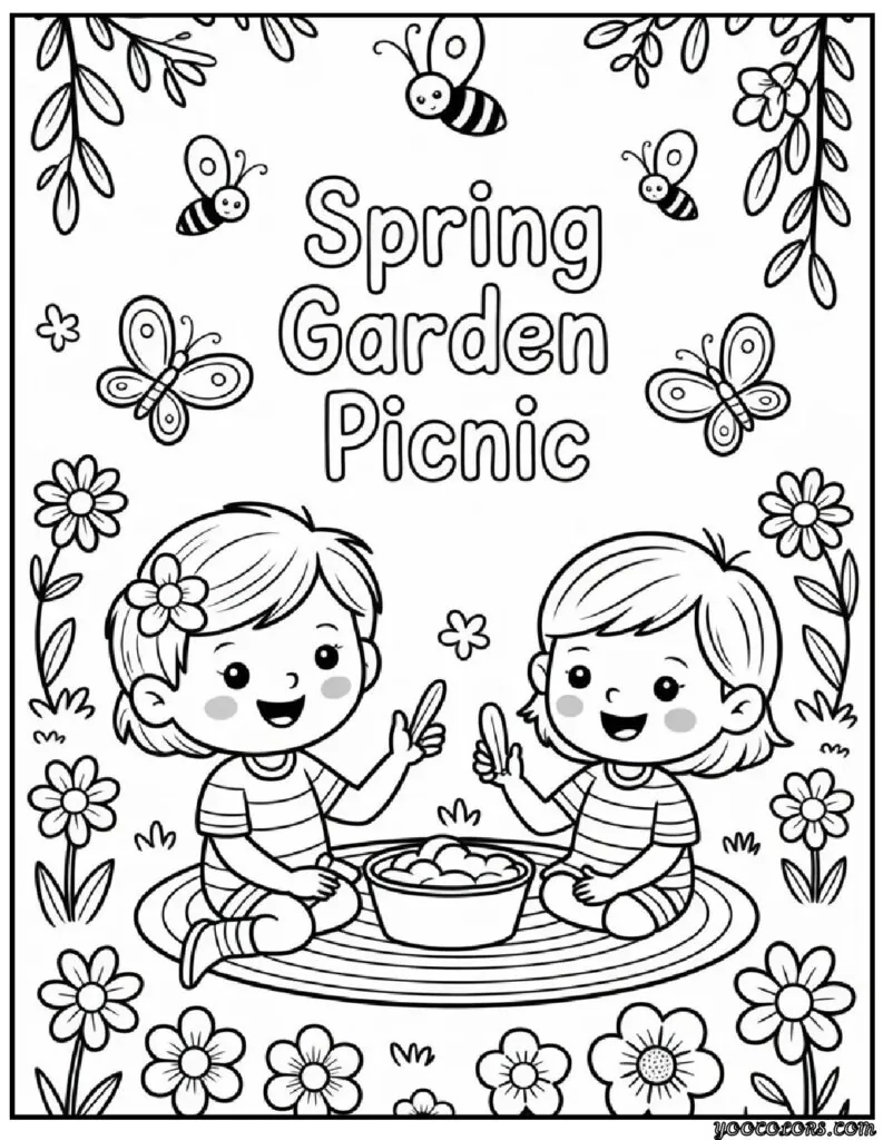 Kids Coloring Pages Flowers (Free Printable & PDF) 10 kids coloring pages flowers 3 1 pdf