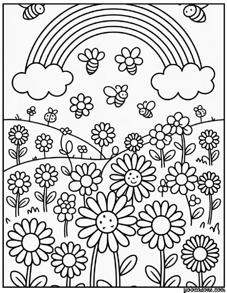 Kids Coloring Pages Flowers (Free Printable & PDF) 7 kids coloring pages flowers 5 pdf