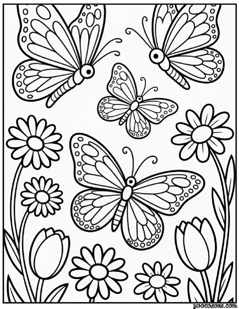 Kids Coloring Pages Flowers (Free Printable & PDF) 12 kids coloring pages flowers 8 pdf
