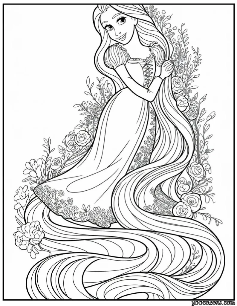 Princess Coloring Pages for Adults – Relaxation Meets Royal Imagination 11 princess coloring pages for adults 9 pdf