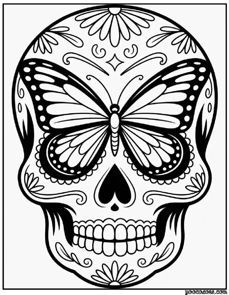 Sugar Skull Coloring Pages: Printable PDFs for Every Artist 5 sugar skull coloring pages 6 pdf