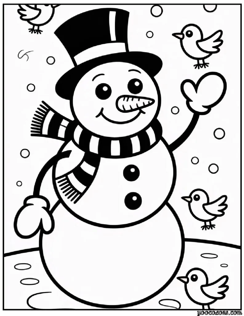 Winter Coloring Pages Snowman – Cozy Free Printables for Chilly Days 12 Winter Coloring Pages Snowman 1 pdf