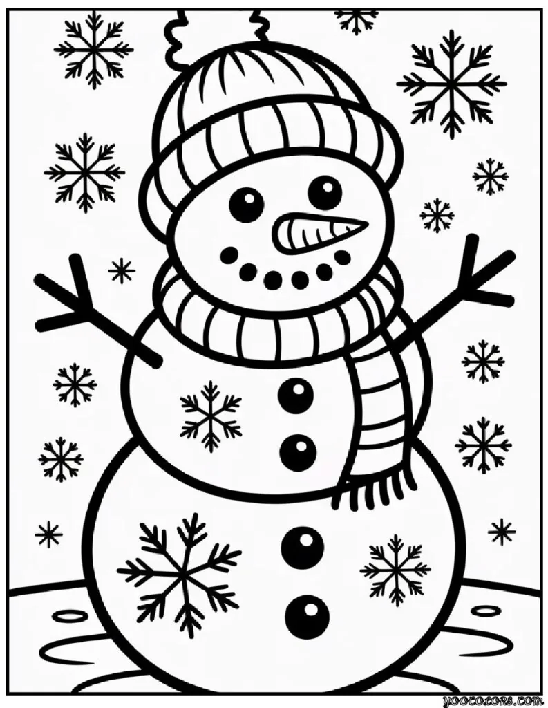Winter Coloring Pages Snowman – Cozy Free Printables for Chilly Days 7 Winter Coloring Pages Snowman 4 pdf