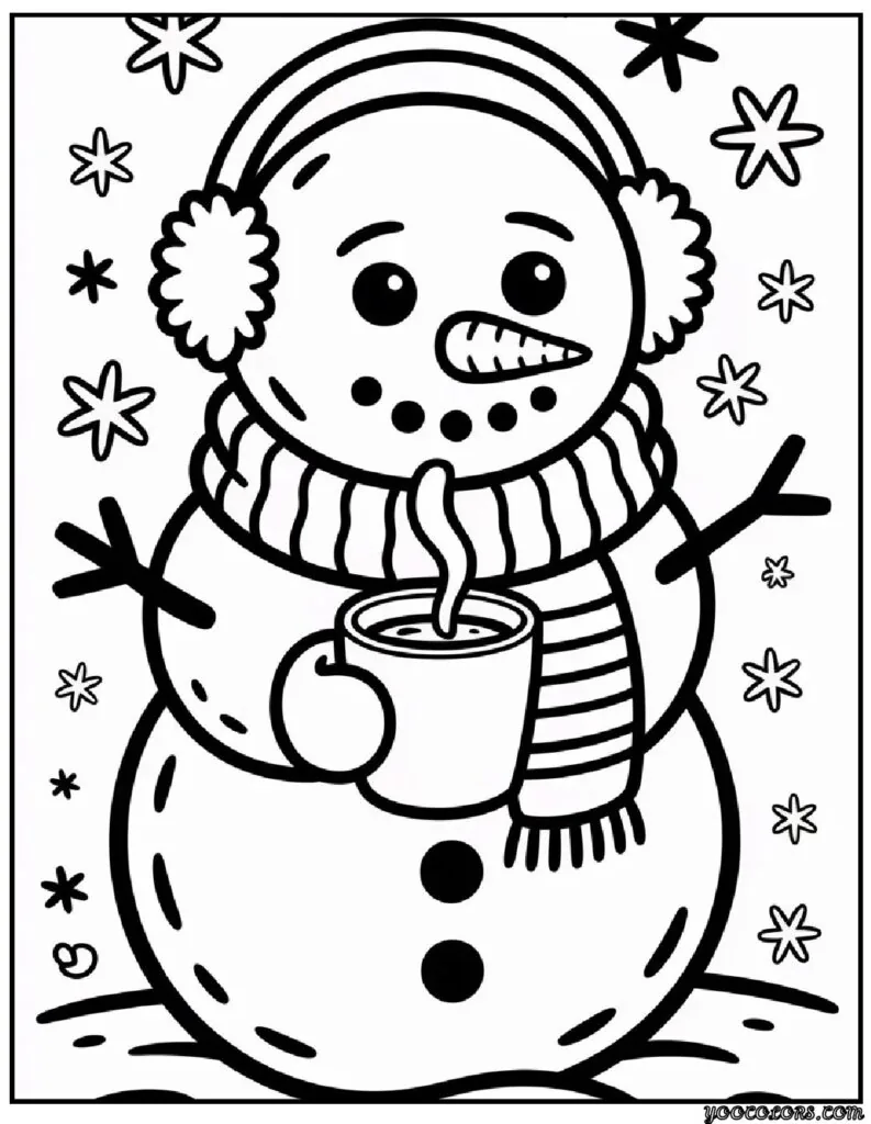 Winter Coloring Pages Snowman – Cozy Free Printables for Chilly Days 5 Winter Coloring Pages Snowman 6 pdf