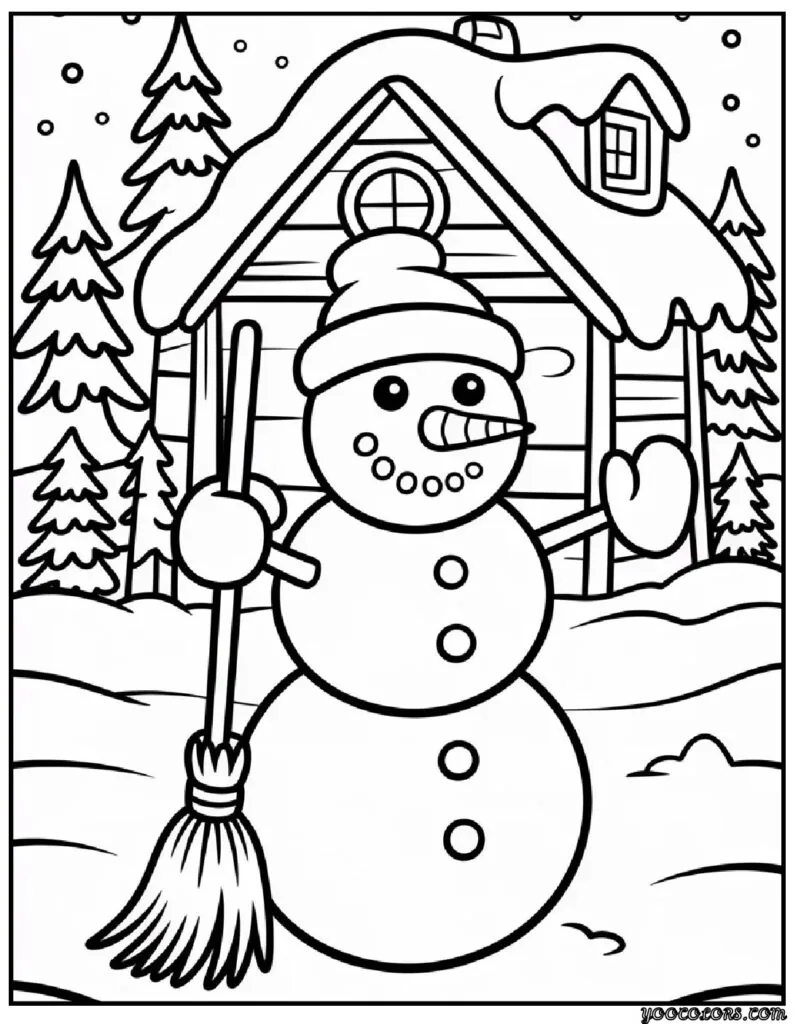 Winter Coloring Pages Snowman – Cozy Free Printables for Chilly Days 6 Winter Coloring Pages Snowman 7 pdf