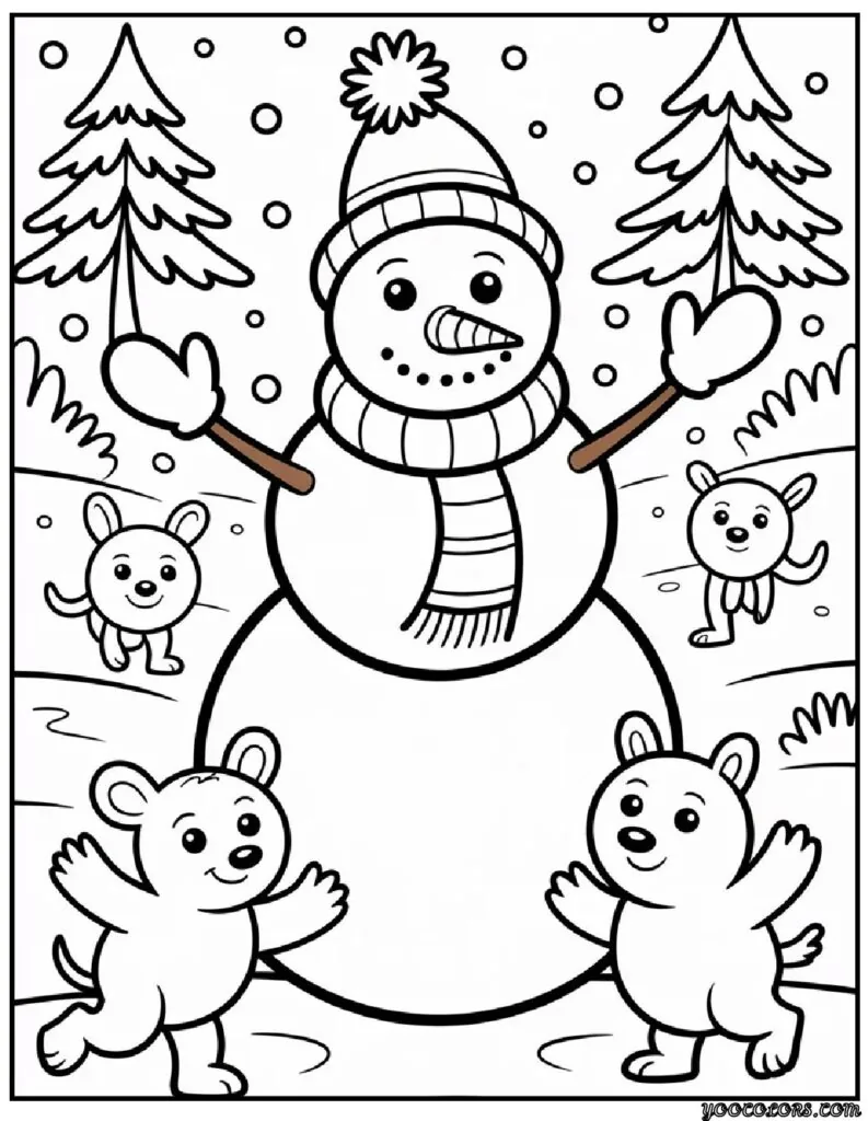 Winter Coloring Pages Snowman – Cozy Free Printables for Chilly Days 3 Winter Coloring Pages Snowman 8 pdf