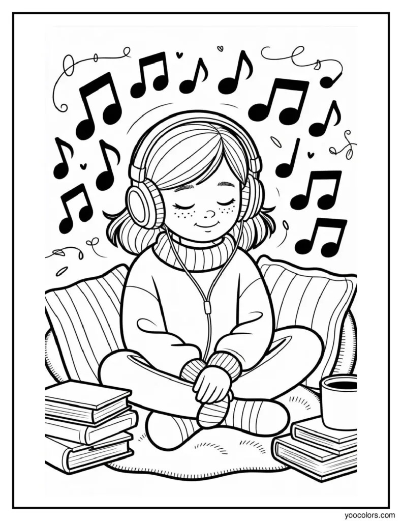 Cozy Girl Coloring Pages – Relaxing, Aesthetic & Free to Print 7 cozy girl coloring pages 7 pdf