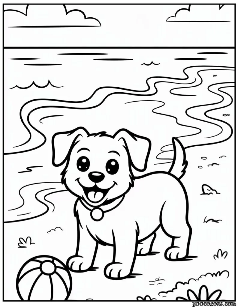 Cute Dogs Coloring Pages: Paw-some Printables for Calm, Creative Fun 10 cute dog coloring pagess 6 pdf