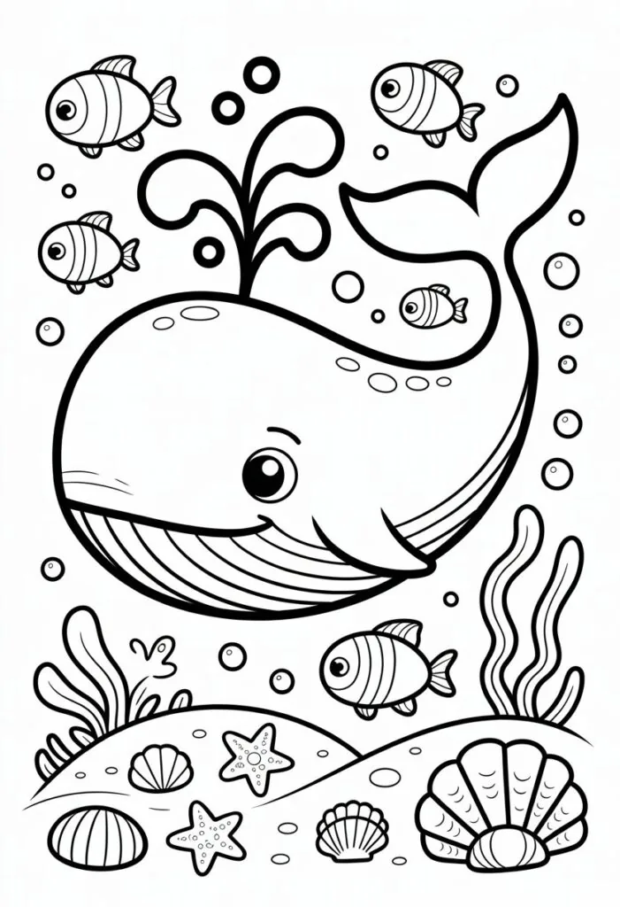 Cute Whale Coloring Pages: Top 11 Designs for All Ages 2 cute whale coloring pages
