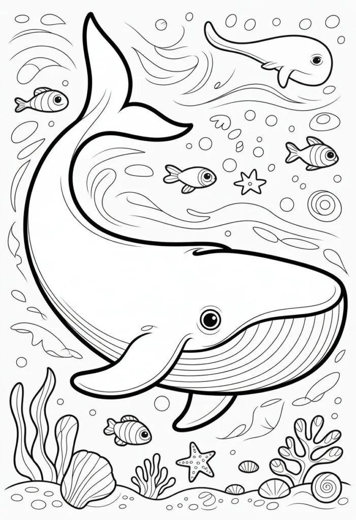 Blue Whale Coloring Pages: 11 Detailed Designs for All Ages 2 blue whale coloring pages